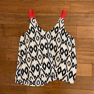 Black, white and red Aqua blouse. Size xs